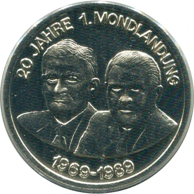 Medal - 20th anniversary of the 1st landing on the moon front