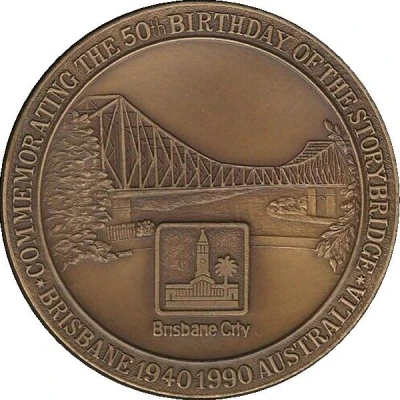 Medal - 50th Anniversary Story Bridge Brisbane Queensland Numismatic Society front