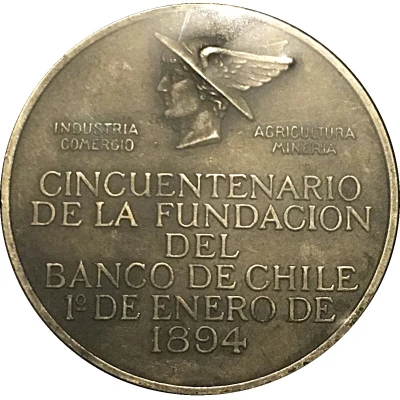 Medal - 50th Anniversary of Bank of Chile front