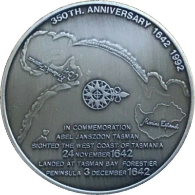 Medal - Abel Tasman - 350th Anniversary Historical Medal back