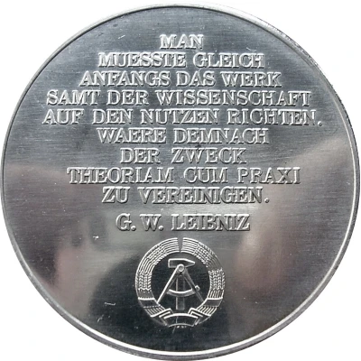 Medal - Academy of Sciences of the GDR G. W. Leibniz back