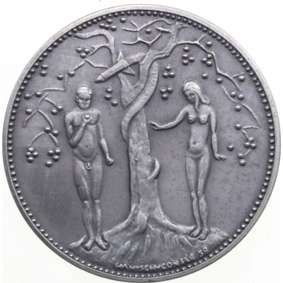 Medal - Adam and Eve Du sollst nicht missbrauchen die göttlichen kräfte im atom front