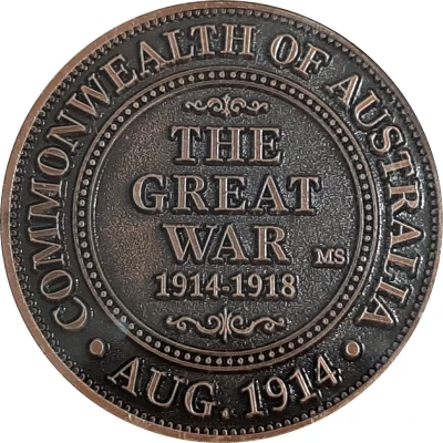 Medal - Australia in the Great War (Enlist Now) ND back