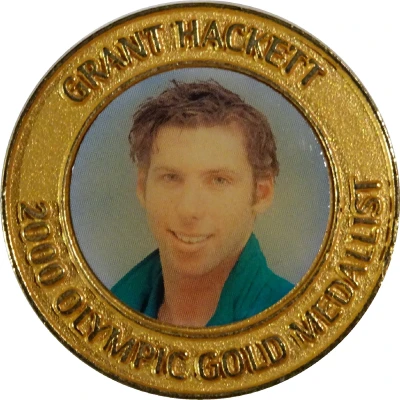 Medal - Australian Olympic Gold Medallist Grant Hackett front