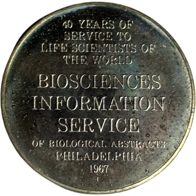 Medal - Biosciences Information Services Philadelphia, Pennsylvania back