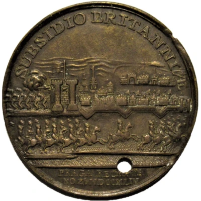Medal - British help on the Recapture of Prague Prince Charles Alexander of Lorraine back