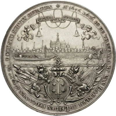 Medal - Building of the Haarlem–Leiden Canal front