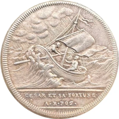 Medal - Caesar’s Boat in a Storm / Caesar Escapes at the Port of Alexandria ND front