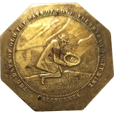 Medal - California Gold Discovery Centennial Miner Kneeling front