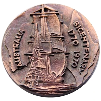 Medal - Captain James Cook Bicentenary Historical Medal back