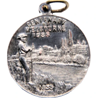 Medal - Centenaries Victoria 1934; Melbourne 1935 Event Medal back