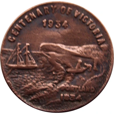 Medal - Centenaries Victoria 1934; Melbourne 1935 Event Medal front