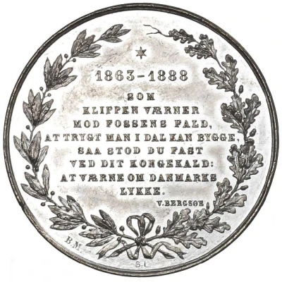 Medal - Christian IX Silver jubilee of Reign - Type back