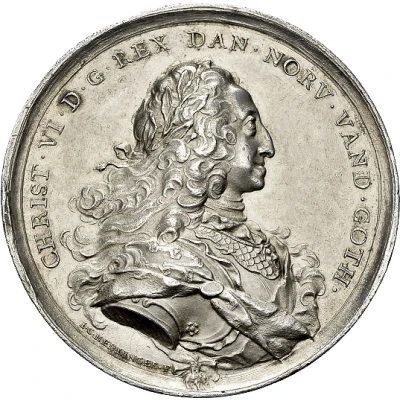 Medal - Christian VI Coronation; silver issue front