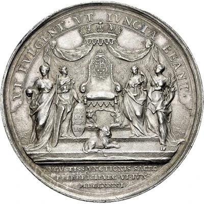 Medal - Christian VI Coronation; silver issue back