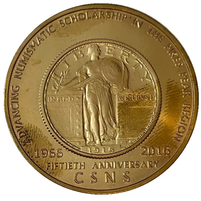 Medal - Colorado Springs Numismatic Society 50th Anniversary back