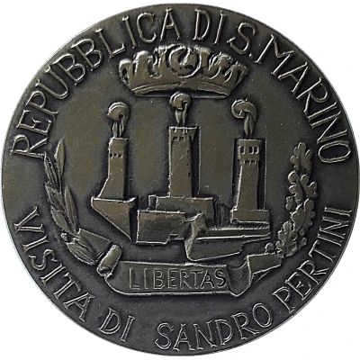 Medal - Commemoration of Italian president Sandro Pertini's visit to San Marino on 20 October front