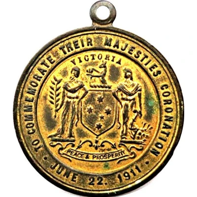 Medal - Coronation of King George V and Queen Mary - Victoria Event Medal back