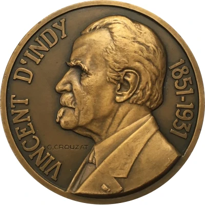Medal - Death of composer Vincent D'Indy front
