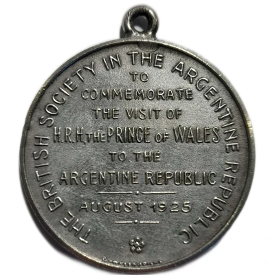 Medal - Edward, Prince of Wales Visit to Argentina back