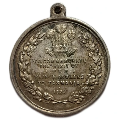 Medal - Edward Prince of Wales Visit to Australia 1920; Tasmania back