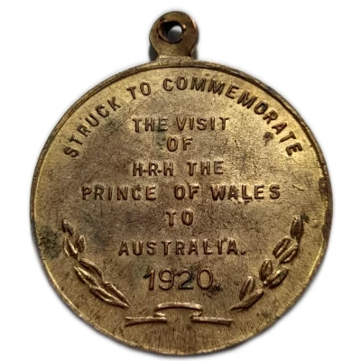 Medal - Edward, Prince of Wales Visit to Australia back