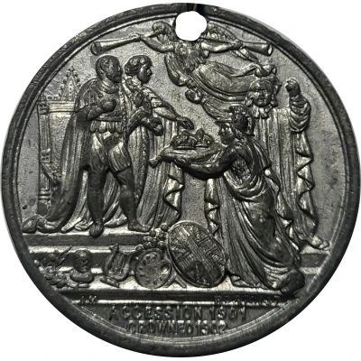 Medal - Edward VII Coronation; Miesch, white metal back