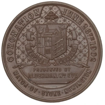 Medal - Edward VII Coronation; Stoke Newington, bronze back