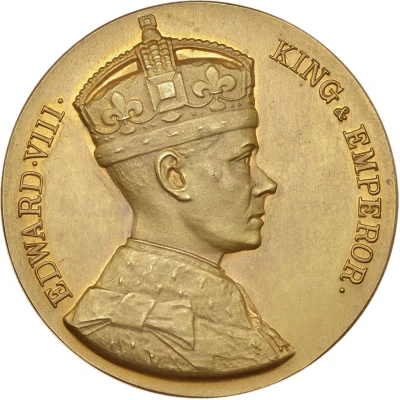 Medal - Edward VIII Coronation; Turner & Simpson, gold, 38mm front