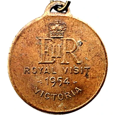 Medal - Elizabeth II - Royal Visit 1954; Victoria Event Souvenir back