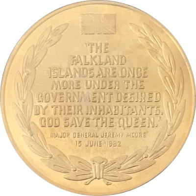 Medal Falkland Islands, Liberation; Gold plated back