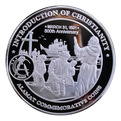 Medal - Ferdinand Magellan Introduction of Christianity 500th Anniversary back