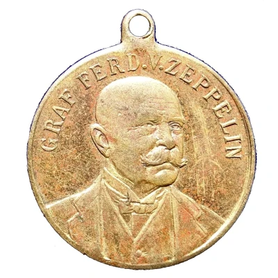 Medal - Flight of Zeppelin LZ 4 above Lake Constance front