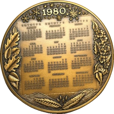 Medal - Franklin Mint Annual Calendar Harvest & Seasons back