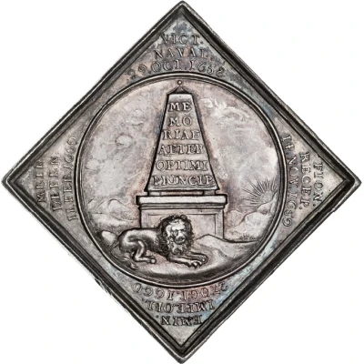 Medal - Frederik III Death medal by Meybusch ND back