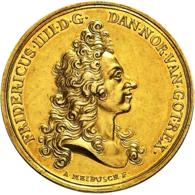 Medal - Frederik IV Coronation; gold issue front