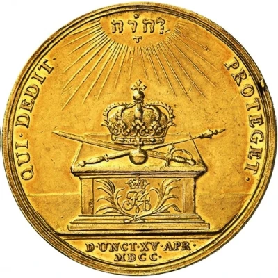 Medal - Frederik IV Coronation; gold issue back