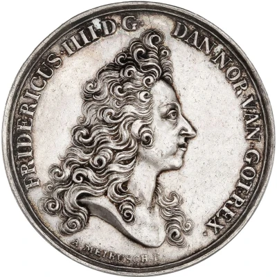 Medal - Frederik IV Coronation; silver issue front