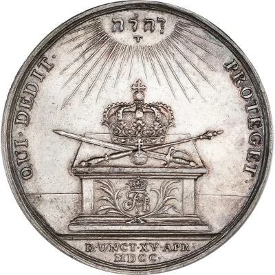 Medal - Frederik IV Coronation; silver issue back