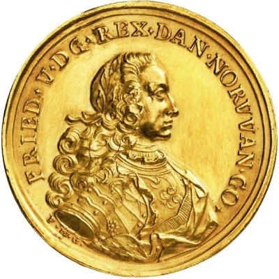 Medal - Frederik V Accession; gold issue front