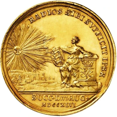 Medal - Frederik V Accession; gold issue back