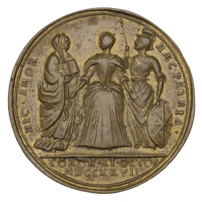 Medal - George II Coronation; Tibs, brass back