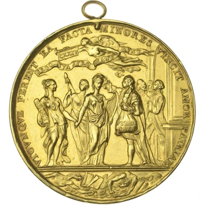 Medal - George II Irish Surplus Revenue Dispute; gold front