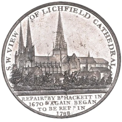 Medal - George III Lichfield Cathedral; white metal back