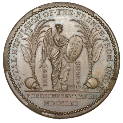 Medal - George III Siege of Pondicherry; bronze back