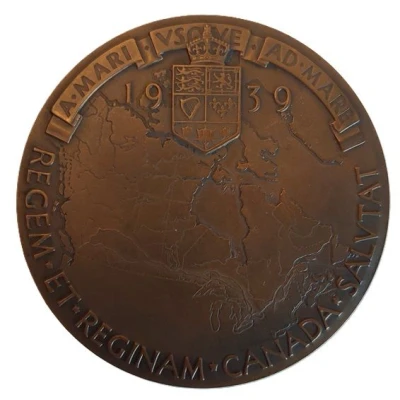 Medal - George VI Royal Visit; bronze, 54mm back