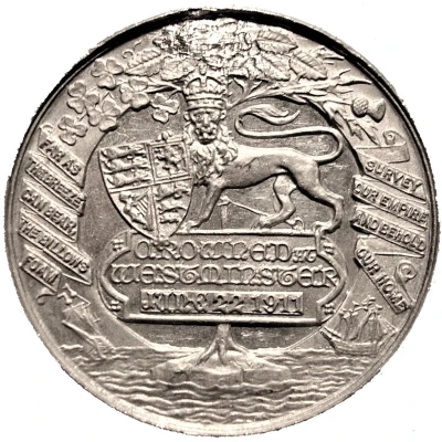 Medal - George and Mary Coronation at Westminster back