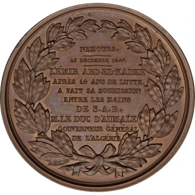 Medal - Henri d'Orléans Surrender of Emir Abdelkader back