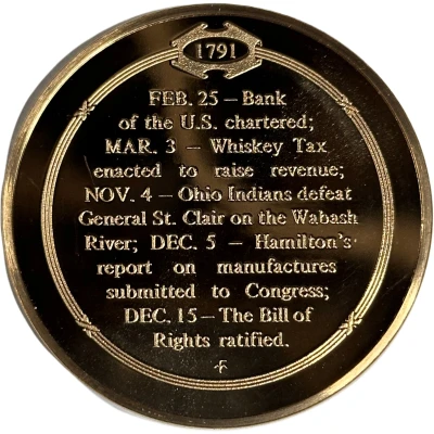 Medal - History of the United States Bill of Rights Guarantees Individual Freedoms ND back