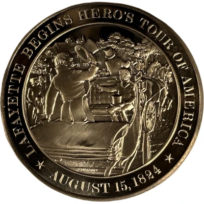 Medal - History of the United States Lafayette Begins Hero's Tour of America ND front
